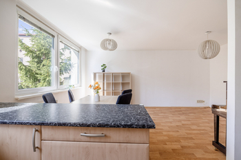 Obývací pokoj s kuchyní - Pronájem bytu 4+kk v osobním vlastnictví 75 m², Praha 8 - Libeň