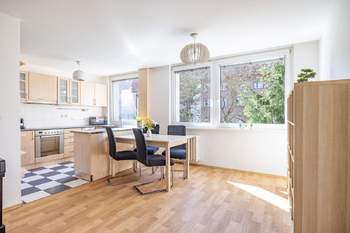 Obývací pokoj s kuchyní - Pronájem bytu 4+kk v osobním vlastnictví 75 m², Praha 8 - Libeň