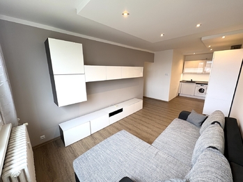 Obývací pokoj s kuchyňským koutem - Pronájem bytu 2+kk v osobním vlastnictví 45 m², Praha 3 - Žižkov