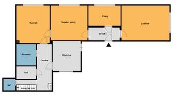 Půdorys - Prodej domu 100 m², Bečváry