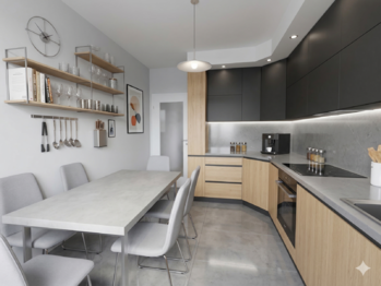 Vizualizace kuchyně - Prodej bytu 3+1 v družstevním vlastnictví 89 m², Hulín