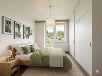 Vizualizace Ložnice - Prodej bytu 3+1 v družstevním vlastnictví 89 m², Hulín