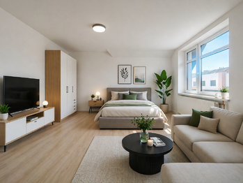 Vizualizace - pokoj - Pronájem bytu 1+1 v osobním vlastnictví 56 m², Ostrava