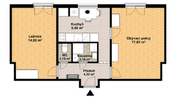 Pronájem bytu 2+1 v osobním vlastnictví 50 m², Praha 6 - Veleslavín