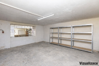 Vizualizace prázdné garáže - Prodej domu 78 m², Bříza