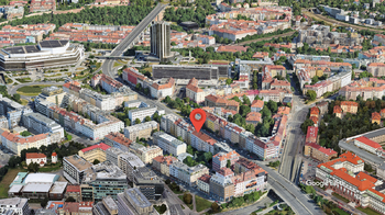Vyznačení umístění bytu - Prodej bytu 3+1 v osobním vlastnictví 103 m², Praha 4 - Nusle 
