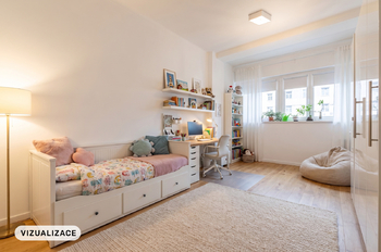 Vizualizace dětského pokoje -  pokoj 1 - Prodej bytu 3+1 v osobním vlastnictví 103 m², Praha 4 - Nusle