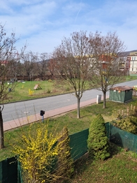 Pohled z okna. - Pronájem bytu 1+kk v osobním vlastnictví 33 m², Beroun