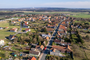 Letecký snímek pozemku a domu - Prodej domu 56 m², Krakovany