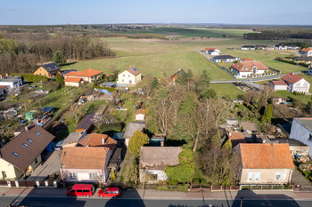 Letecký snímek pozemku a domu - Prodej domu 56 m², Krakovany