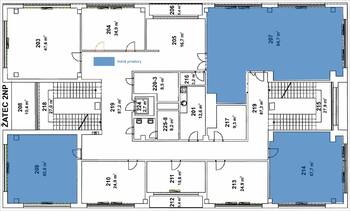 Volné místnosti v 2. NP - Pronájem kancelářských prostor 25 m², Žatec