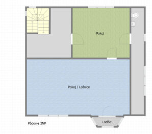 Půdorys 2NP - Prodej domu 197 m², Nový Bor