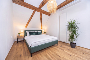 Vizualizace ložnice - Pronájem bytu 2+kk v osobním vlastnictví 42 m², Praha 4 - Nusle