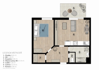 Prodej bytu 2+kk v osobním vlastnictví 45 m², Klecany