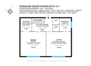 Pronájem bytu 2+kk v družstevním vlastnictví 53 m², Litvínov