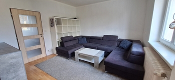 Obývací část - Prodej bytu 2+kk v osobním vlastnictví 54 m², Jedovnice