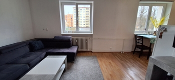 Obývací část - Prodej bytu 2+kk v osobním vlastnictví 54 m², Jedovnice