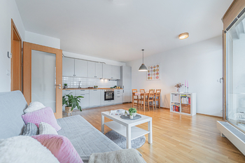 obývací pokoj s kuchyňským koutem - Pronájem bytu 2+kk v osobním vlastnictví 51 m², Praha 8 - Libeň