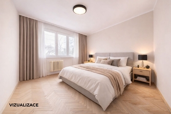 Ložnice - vizualizace - Prodej bytu 2+1 v osobním vlastnictví 49 m², Slaný