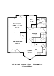 půdorys - Prodej domu 167 m², Horoměřice