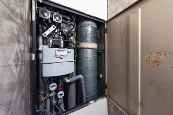 stoupačky s plynoměrem - Prodej bytu 3+1 v osobním vlastnictví 72 m², Brno