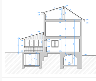 příčný řez - Prodej domu 209 m², Velké Svatoňovice