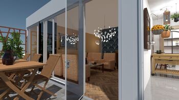 Vizualizace kavárny s předzahrádkou  - Pronájem obchodních prostor 31 m², Praha 3 - Vinohrady