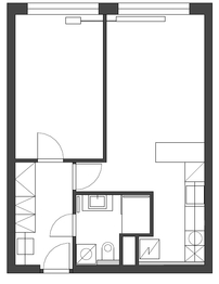 Plánek - Pronájem bytu 2+kk v osobním vlastnictví 43 m², Praha 4 - Chodov