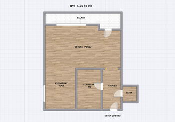 Pronájem bytu 1+1 v osobním vlastnictví 42 m², Brno