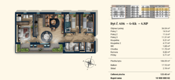 Prodej bytu 4+kk v osobním vlastnictví 106 m², Plzeň