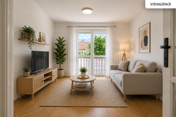 Obývací pokoj-vizualizace - Prodej bytu 2+1 v osobním vlastnictví 46 m², Kyjov