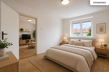 Ložnice-vizualizace - Prodej bytu 2+1 v osobním vlastnictví 46 m², Kyjov