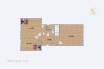 rozložení podkroví ... - Prodej domu 181 m², Habry