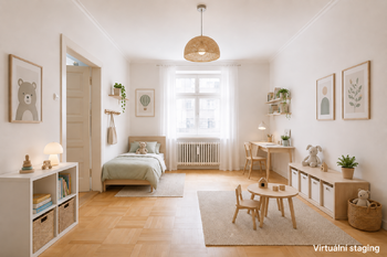 Pokoj vizualizace - Prodej bytu 3+1 v osobním vlastnictví 91 m², Praha 6 - Bubeneč