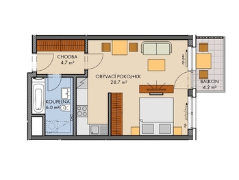 Prodej bytu 2+kk v družstevním vlastnictví 44 m², Praha 10 - Dolní Měcholupy