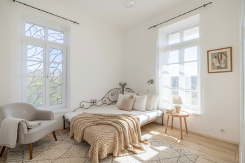 Vizualizace ložnice - Prodej bytu 4+kk v osobním vlastnictví 104 m², Vráž
