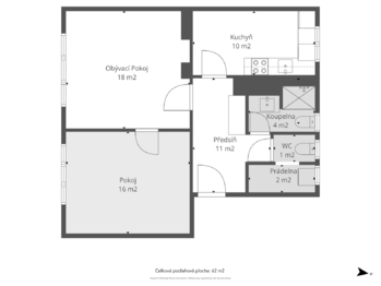 Pronájem bytu 2+1 v osobním vlastnictví 58 m², Praha 9 - Hloubětín