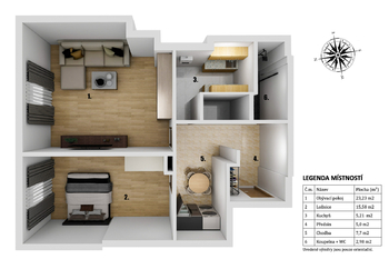 Prodej bytu 2+1 v osobním vlastnictví 60 m², Praha 5 - Košíře