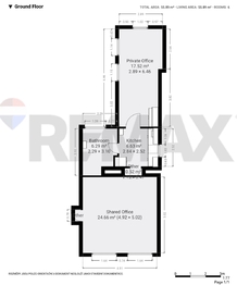 půdorys - Pronájem obchodních prostor 56 m², Turnov