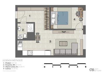 Pronájem bytu 2+kk v družstevním vlastnictví 44 m², Praha 8 - Bohnice