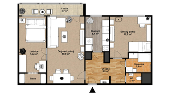 Prodej bytu 3+1 v družstevním vlastnictví 67 m², Praha 8 - Troja