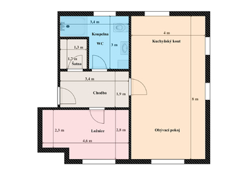 Pronájem bytu 2+kk v osobním vlastnictví 60 m², Kostelec nad Labem