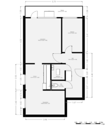 půdorys - Prodej bytu 3+1 v družstevním vlastnictví 53 m², Brandýs nad Labem-Stará Boleslav