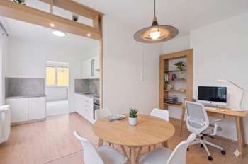 vizualizace jídelna/pracovna - Prodej bytu 3+1 v družstevním vlastnictví 53 m², Brandýs nad Labem-Stará Boleslav