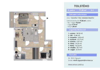 Prodej bytu 3+1 v osobním vlastnictví 77 m², Valašské Meziříčí
