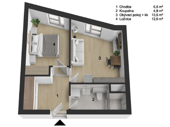 Prodej bytu 2+kk v osobním vlastnictví 38 m², Hořovice