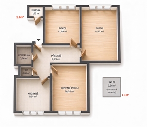 Prodej bytu 3+1 v osobním vlastnictví 70 m², Praha 4 - Podolí