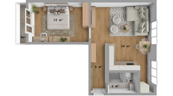 Prodej bytu 2+kk v osobním vlastnictví 47 m², Hradec Králové