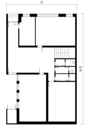 Půdorys: stávající stav 1 NP - Prodej domu 318 m², Břeclav