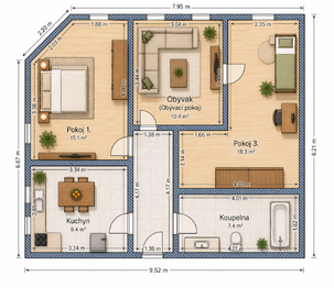 Pronájem bytu 3+1 v osobním vlastnictví 68 m², Aš